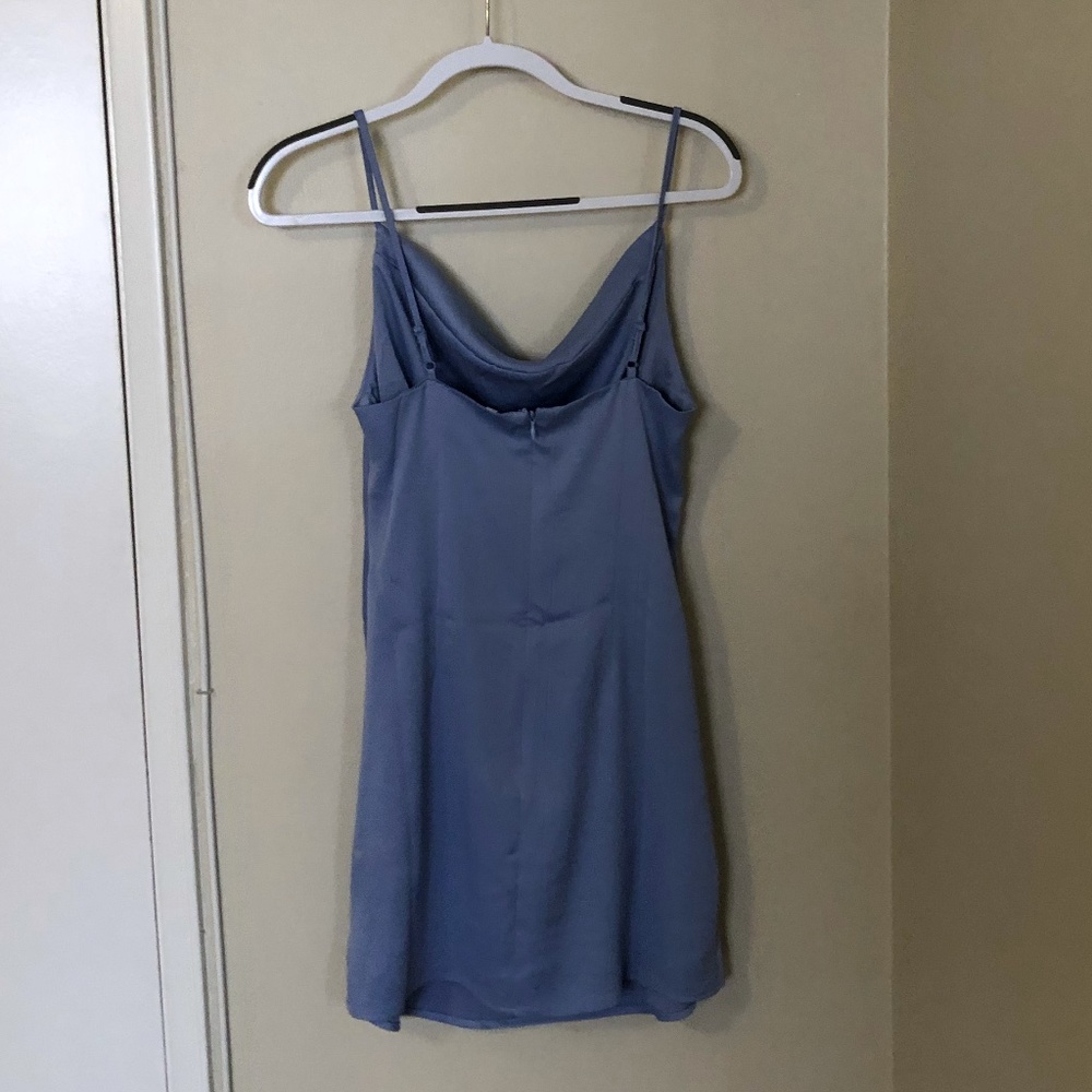 UO Mallory Cowl Neck Slip Dress - Blue - Size Medium - Picture 5 of 5